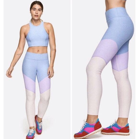 Outdoor Voices Leggings 7/8 Springs Tri-Color Block‎ Leggings Size Small - Picture 2 of 10